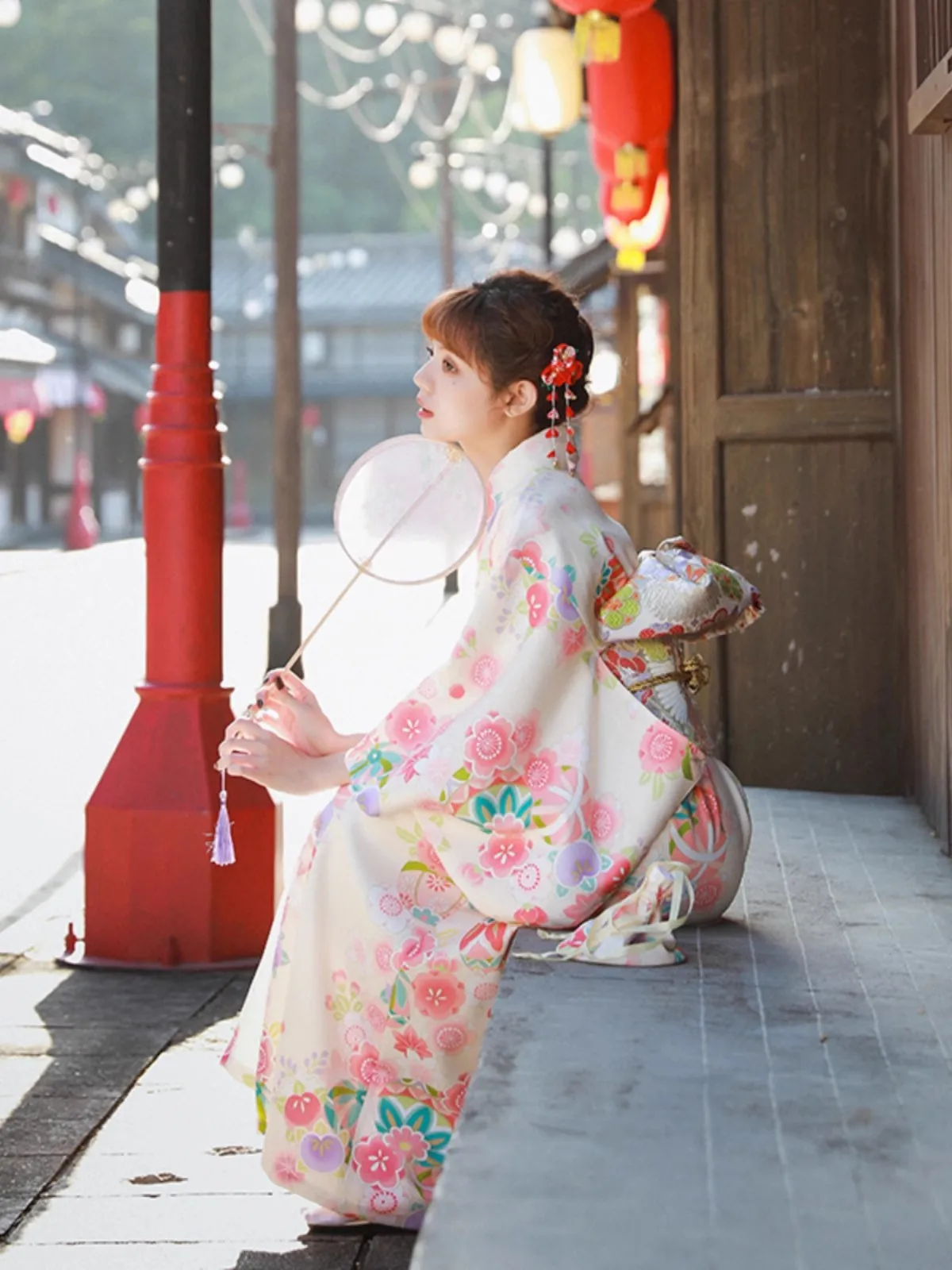 Photography Lighting For Clothing - Women Modified Kimono with Handbag Polyester