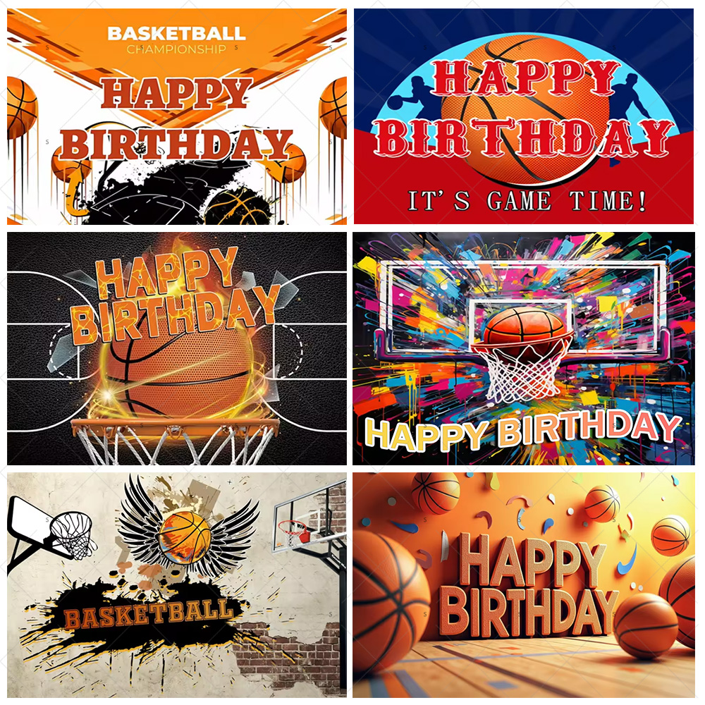 Photography Lighting Backdrop - Basketball Game Backdrop Supplies Boy Birthday