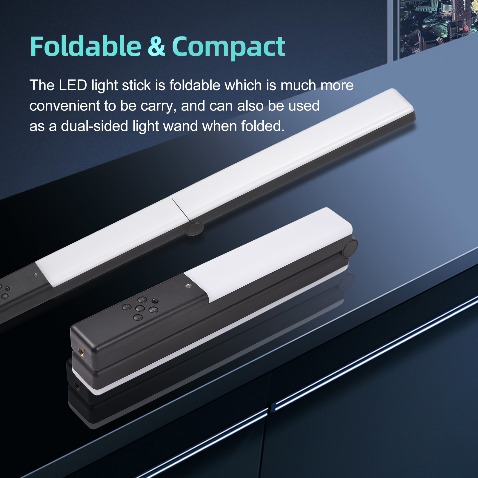 Photography Lighting System - 20W Bi-color Led Tube Lights Foldable