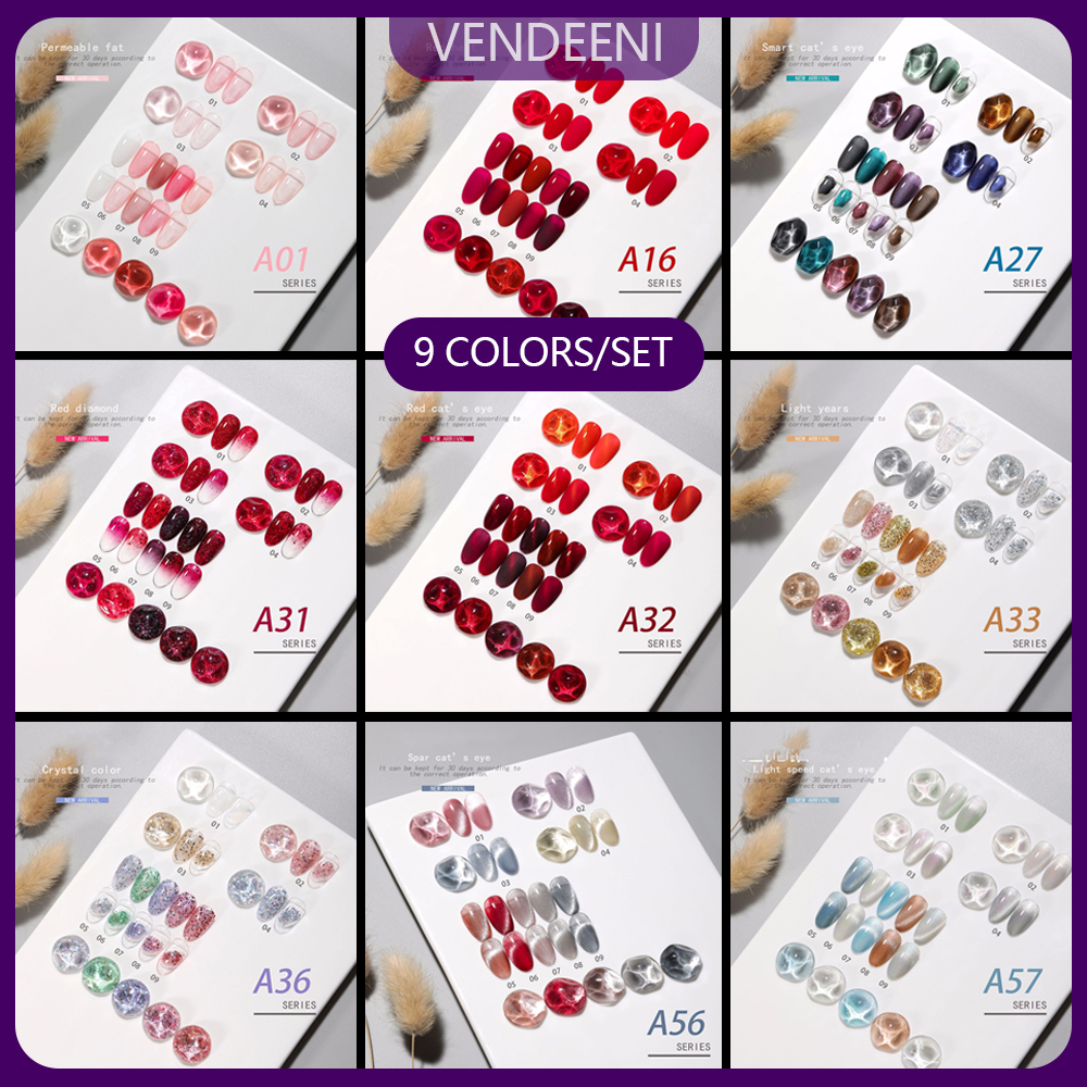 Coloured Gel Set - Vendeeni 9 Colors/set Pure Colour Gel