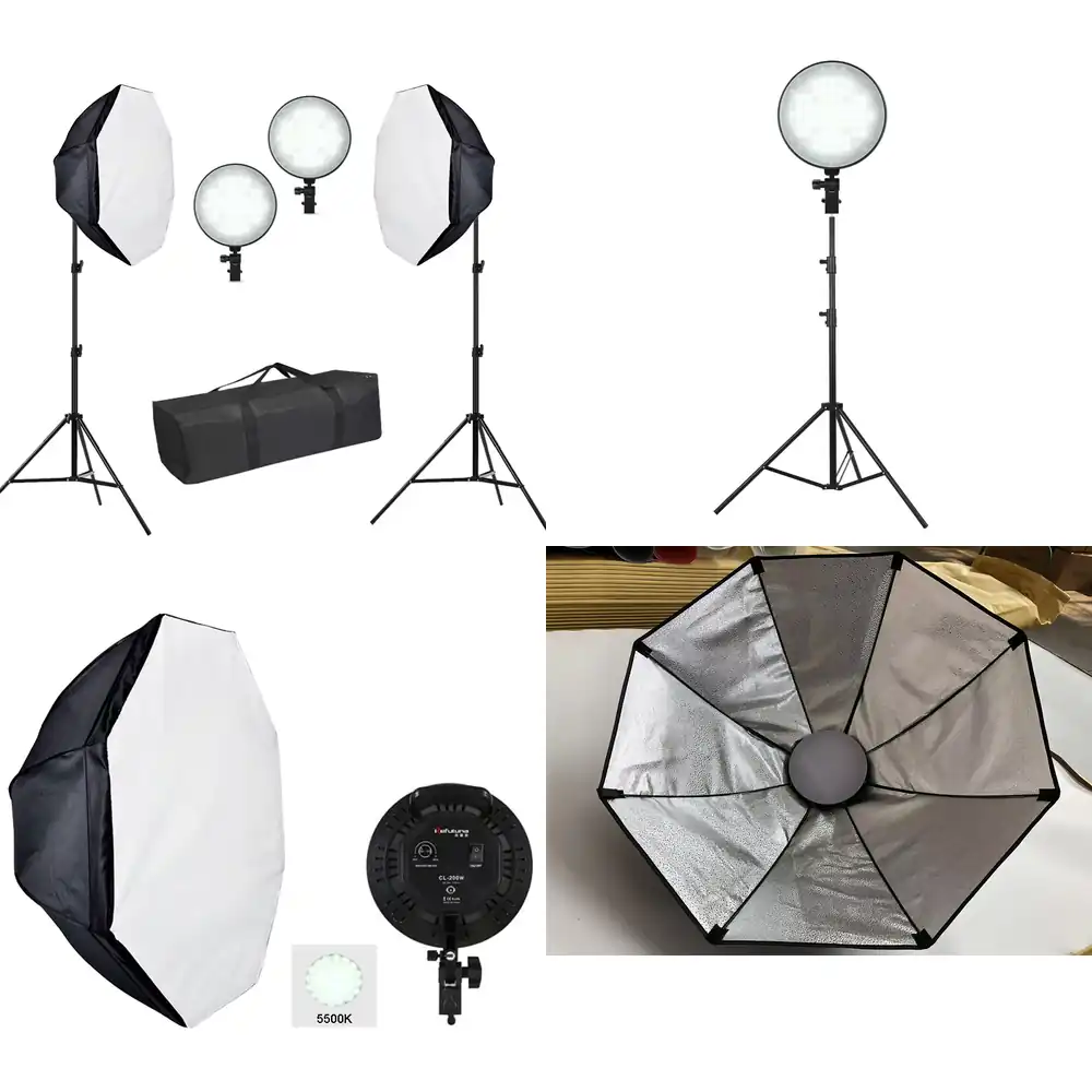 Photography Lighting Set - 50W LED Softbox Light Kit Ring