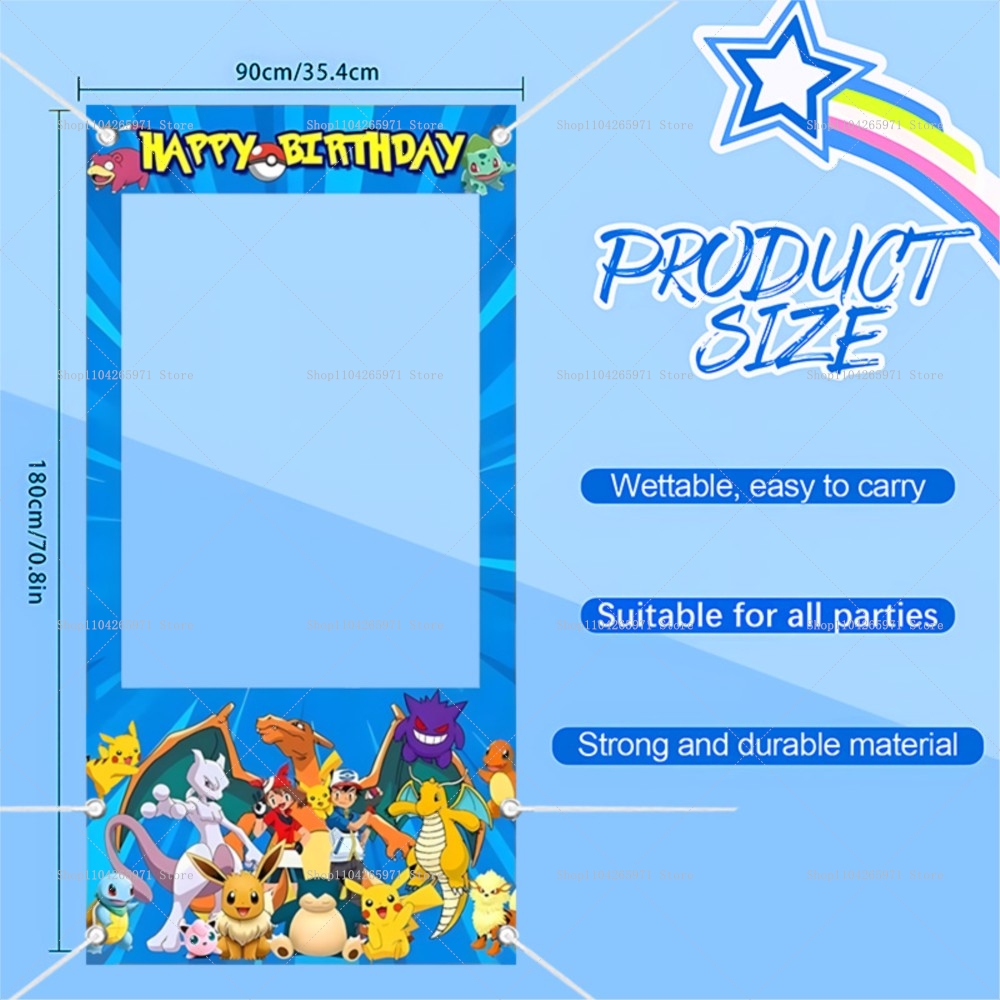 Pokemon Pikachu Photo Booth Fr - Photography Lighting Backdrop avis et prix