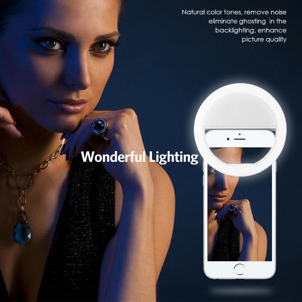 USB Rechargeable LED Selfie Ri - Photography Lightning avis et prix