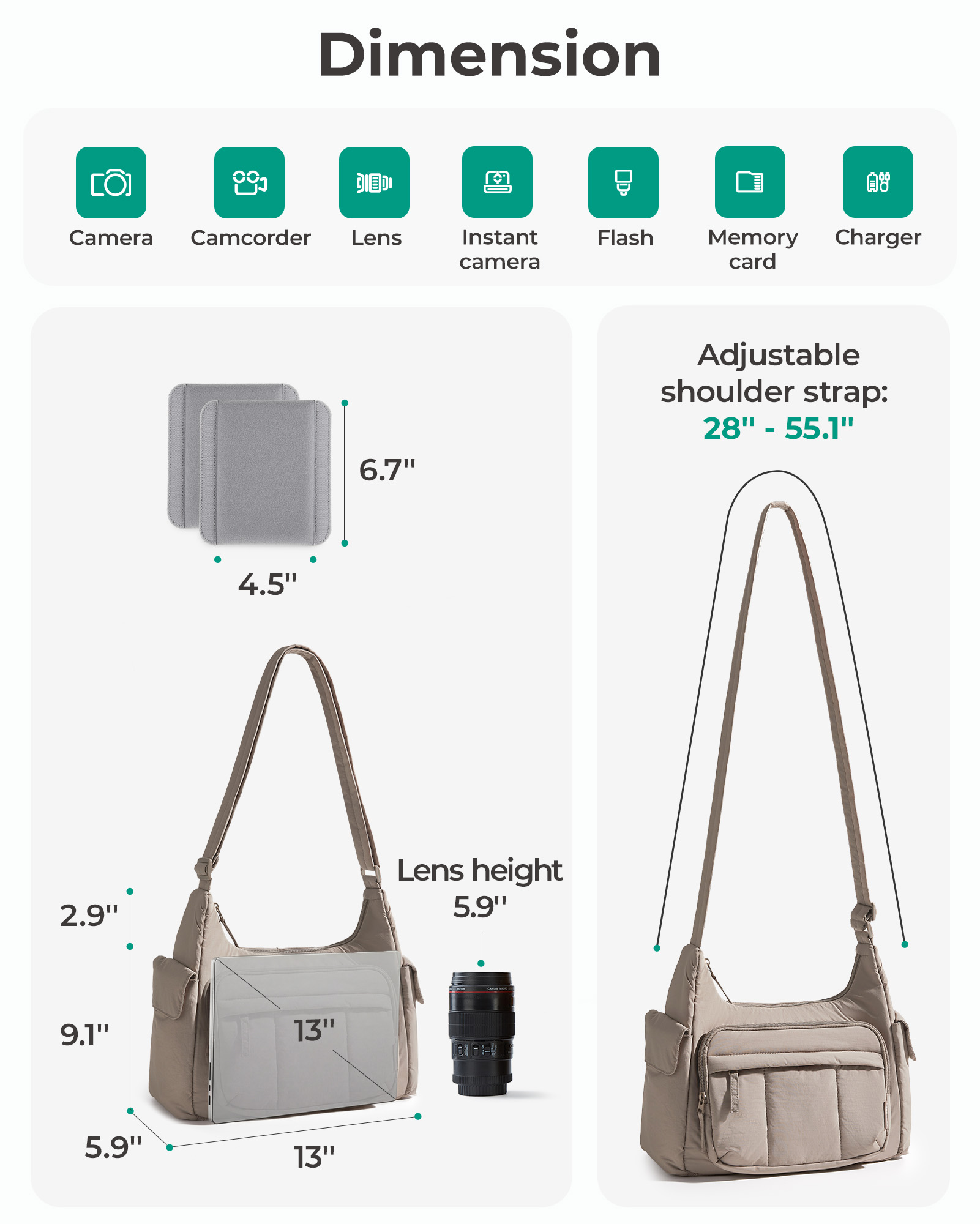 BAGSMART 2 in 1 Camera Sling B - Photography Lighting Equipment Bags avis et prix