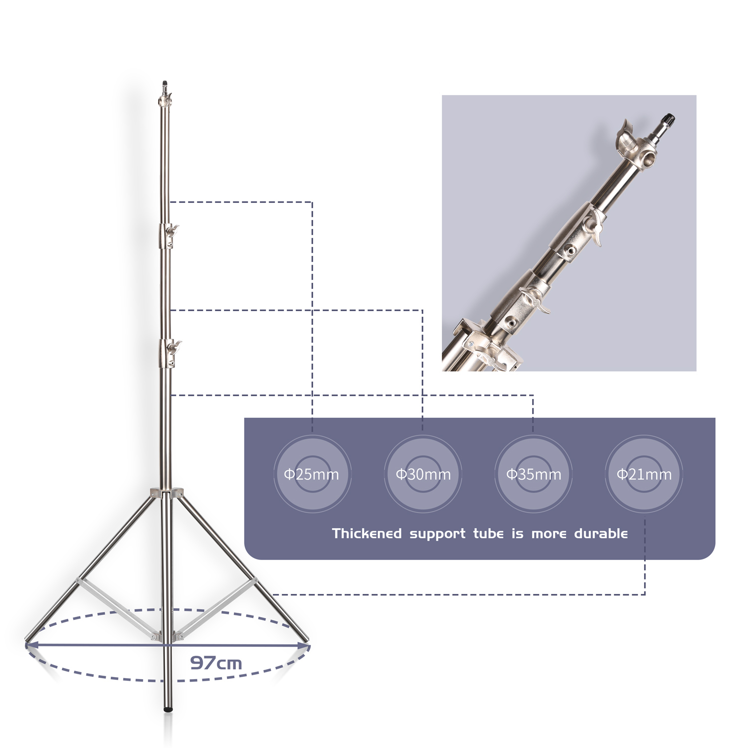 SH 2.8M Stainless Steel Light  - Photography Lighting Material avis et prix