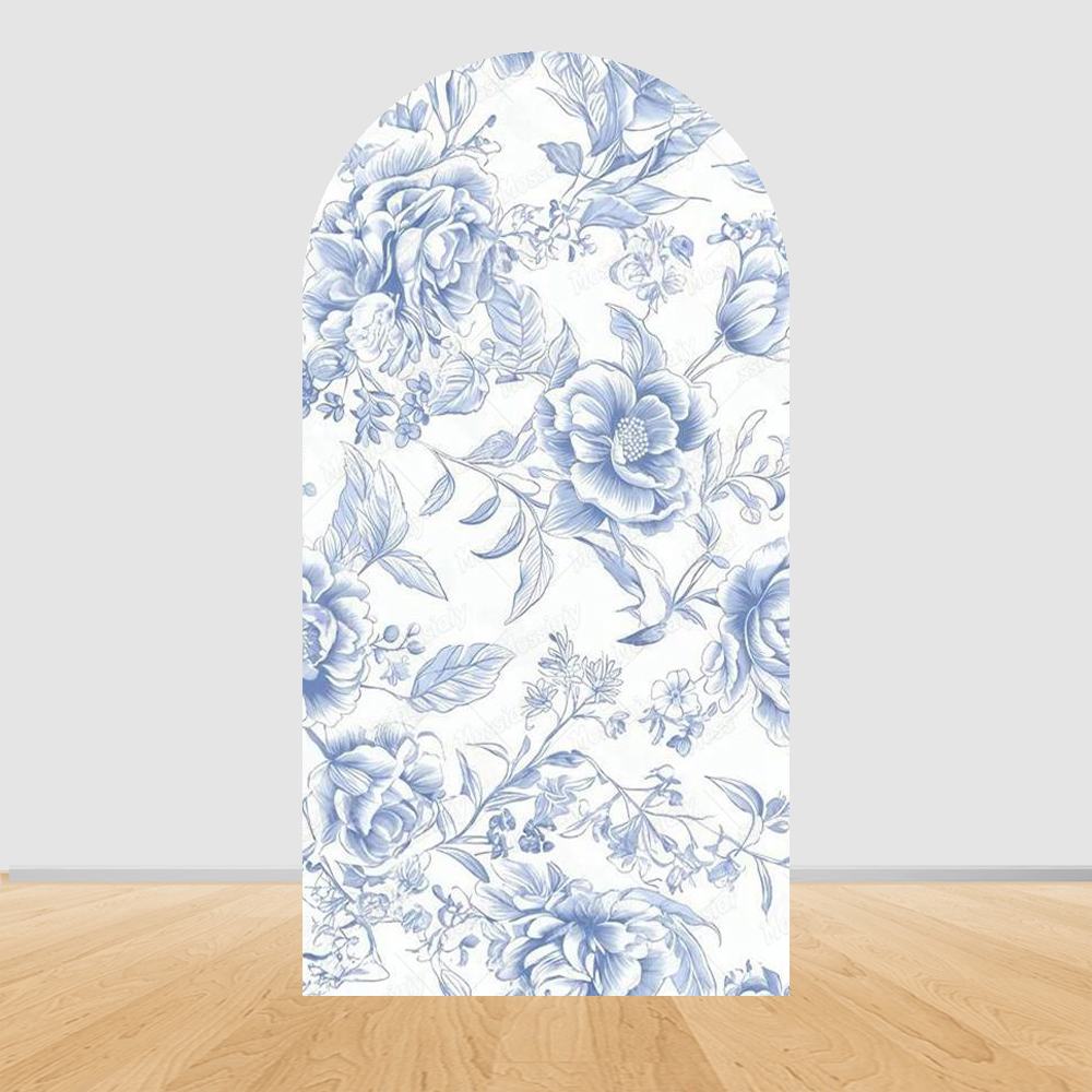Blue Floral Bow Arch Backdrop  - Photography Lighting Backdrop avis et prix