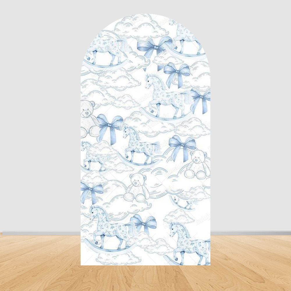 Blue Floral Bow Arch Backdrop  - Photography Lighting Backdrop avis et prix
