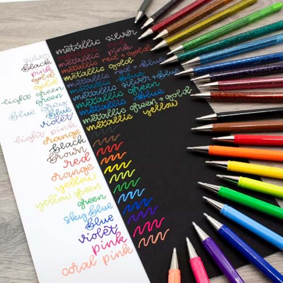 24 Colour Gel Pen Set - 12 Mat - Coloured Gel Set avis et prix