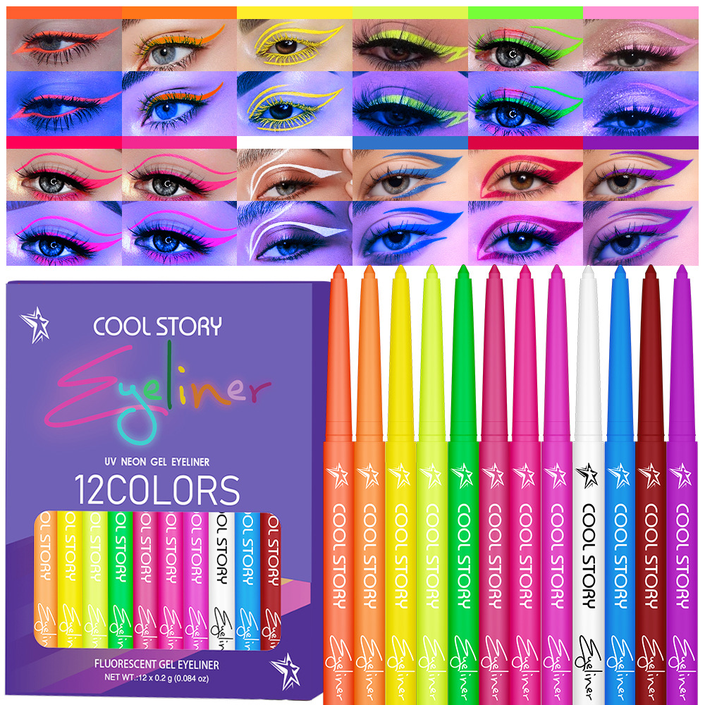 12 colours fluorescent eyeline - Coloured Gel Set avis et prix