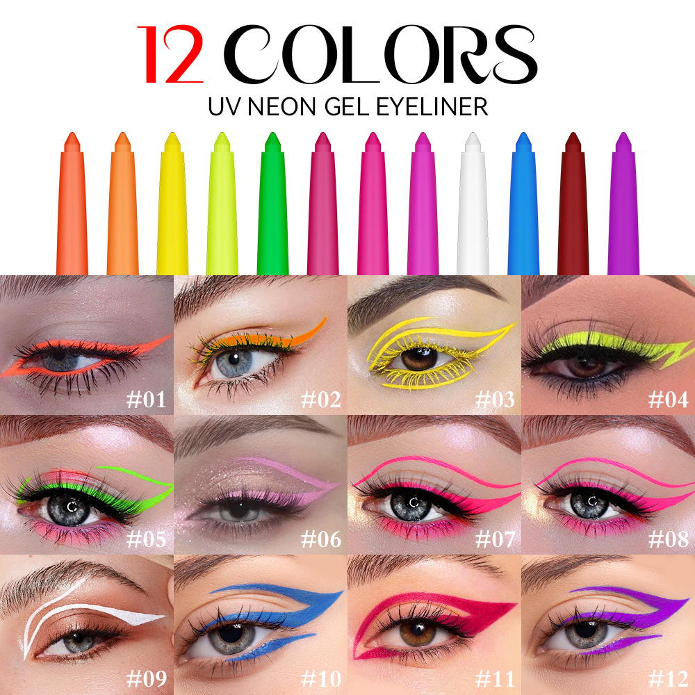 12 colours fluorescent eyeline - Coloured Gel Set avis et prix