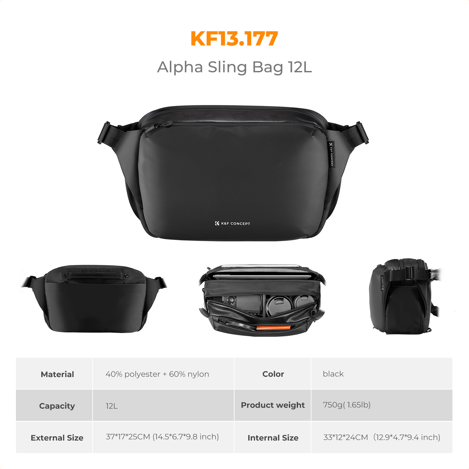 K&F CONCEPT 12L/10L Camera Sli - Photography Lighting Equipment Bags avis et prix