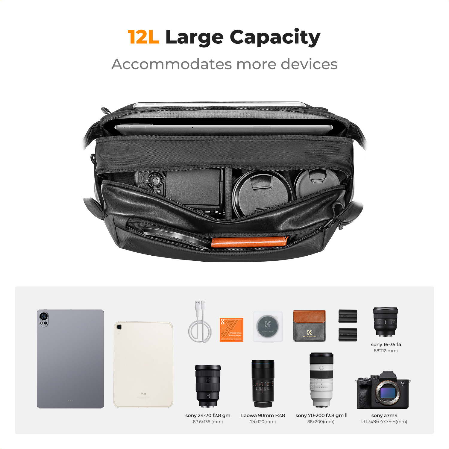 K&F CONCEPT 12L/10L Camera Sli - Photography Lighting Equipment Bags avis et prix
