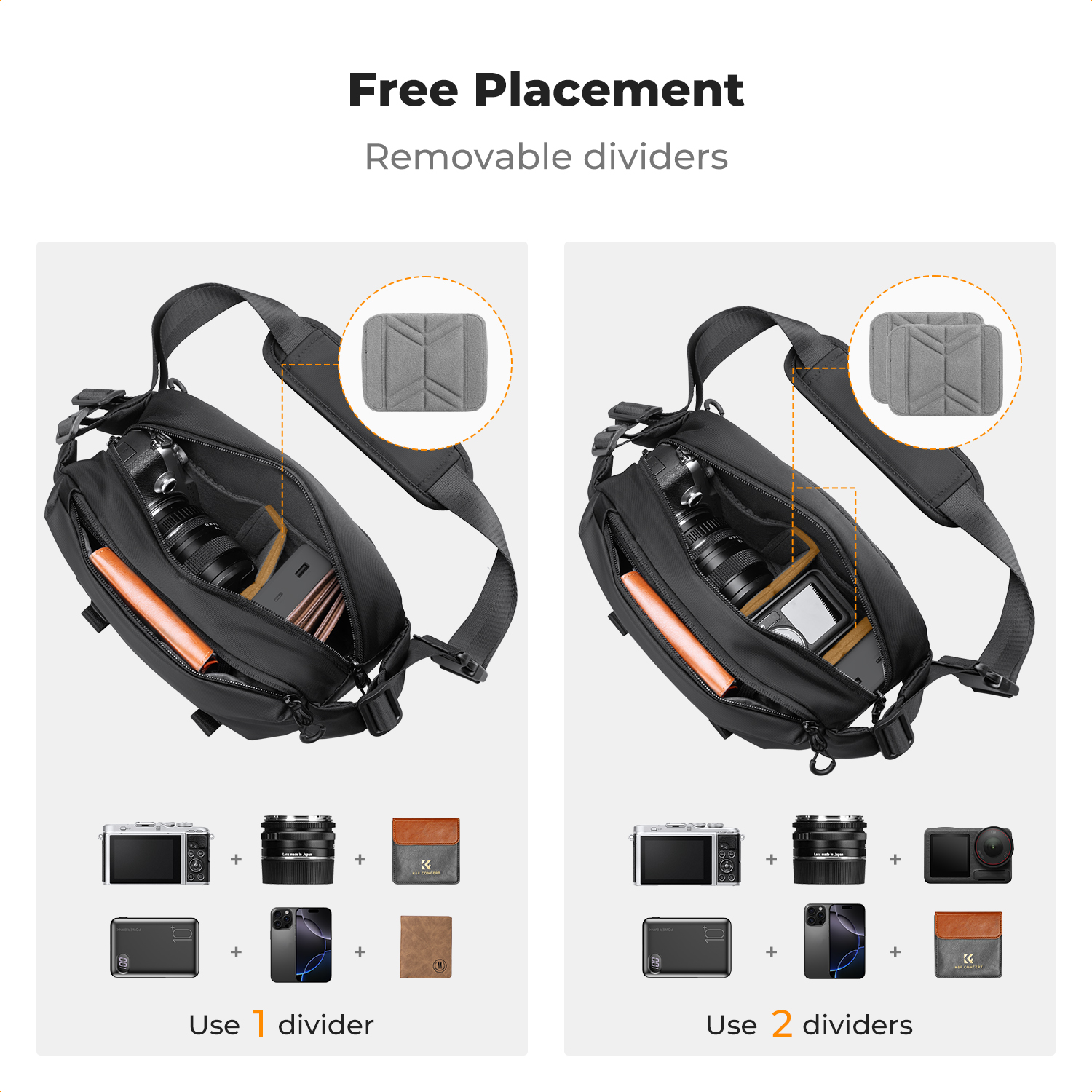 K&F CONCEPT 4L Camera Sling Ba - Photography Lighting Equipment Bags avis et prix