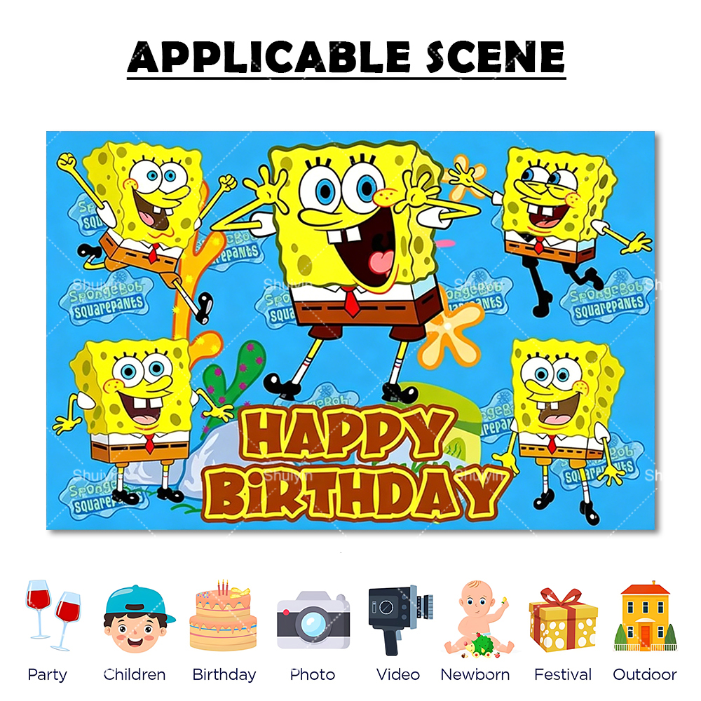 Cartoon SpongeBob Backdrop Chi - Photography Lighting Backdrop avis et prix
