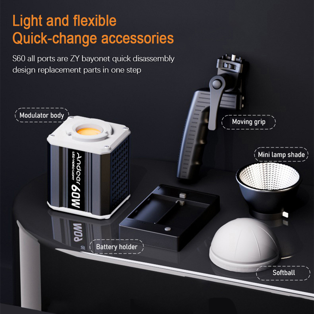 Andoer Tri-Color LED 60W COB P - Photography Lighting System avis et prix