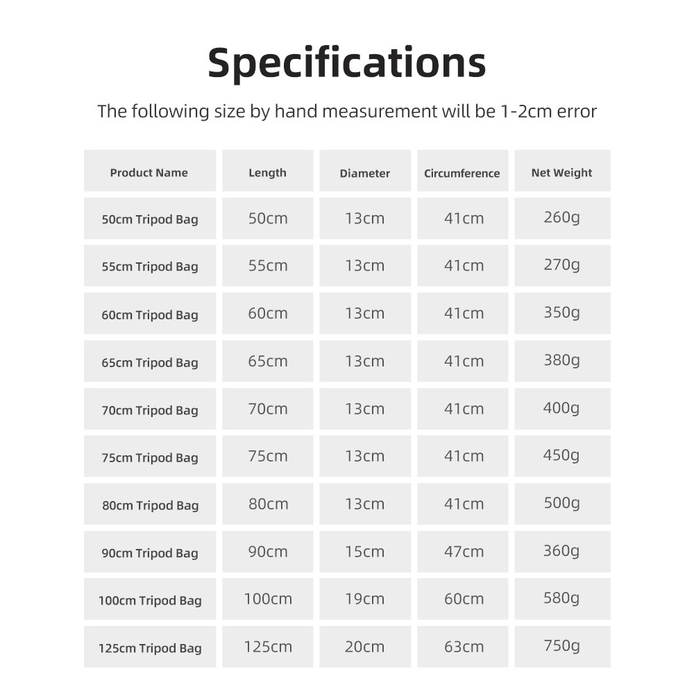 55/60/65/70/75/80/100/125cm Pa - Photography Lighting Equipment Bags avis et prix