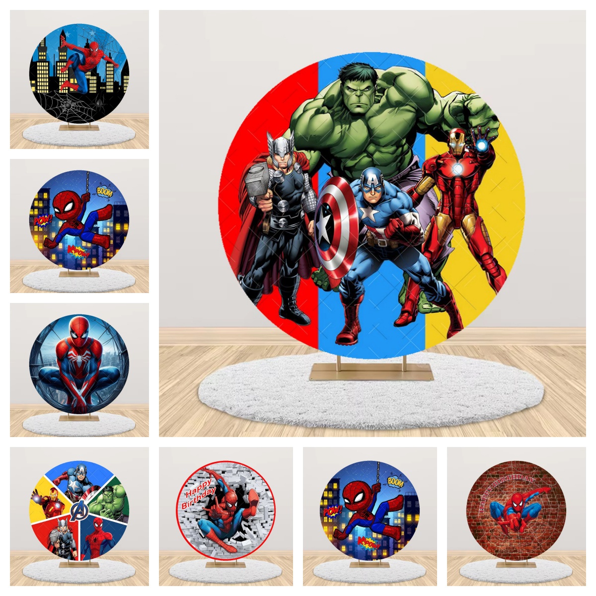 Avengers Theme Round Backdrop  - Photography Lighting Backdrop avis et prix