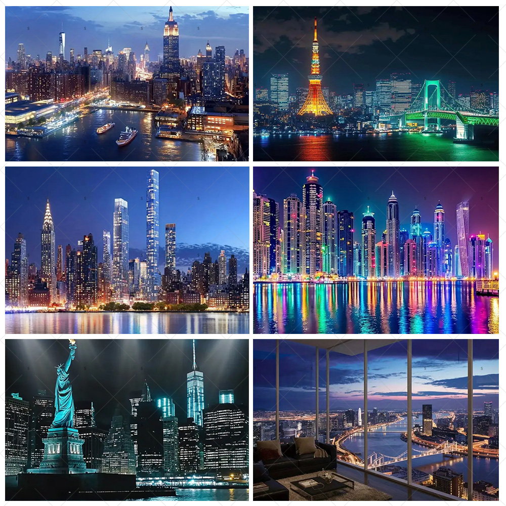 Night View High-Rise Building  - Photography Lighting Backdrop avis et prix