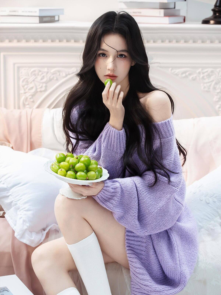 Autumn Winter Purple Sweater O - Photography Lighting System avis et prix