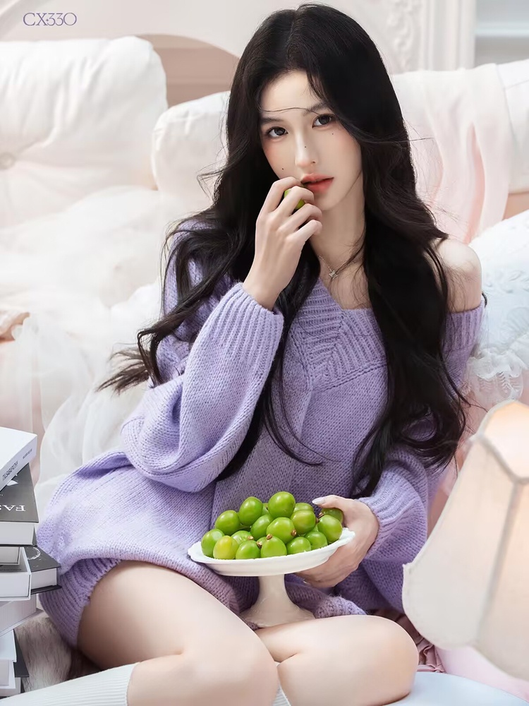 Autumn Winter Purple Sweater O - Photography Lighting System avis et prix