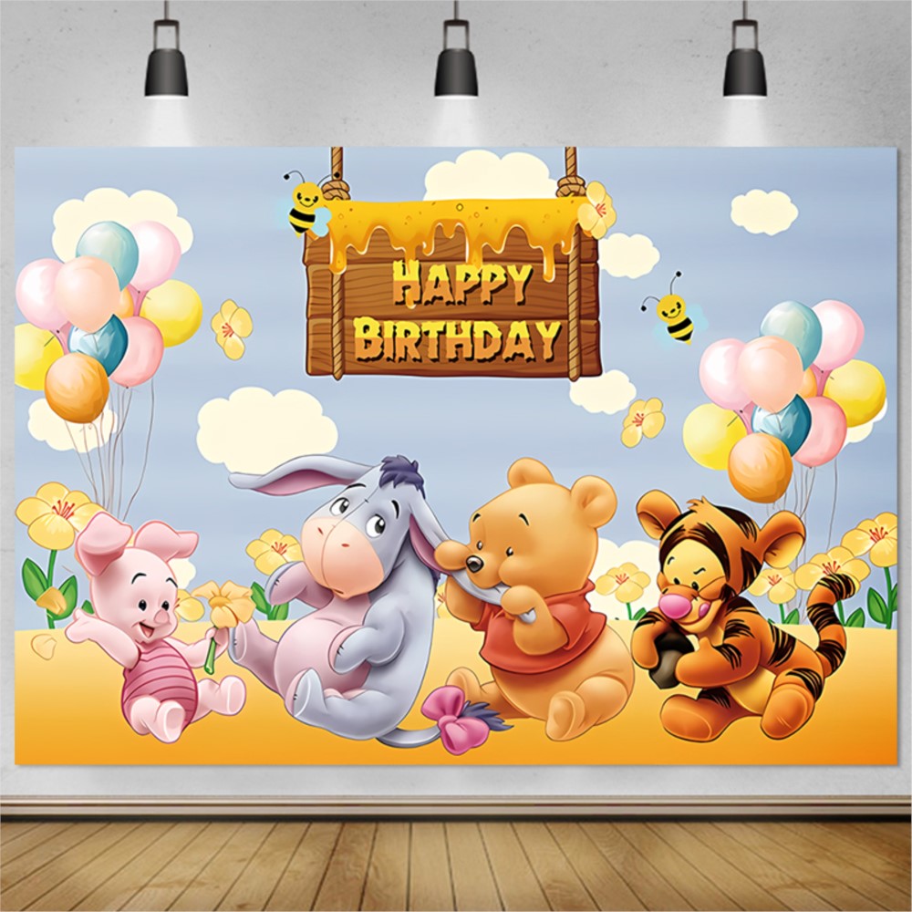 Bear Winnie The Pooh Birthday  - Photography Lighting Backdrop avis et prix